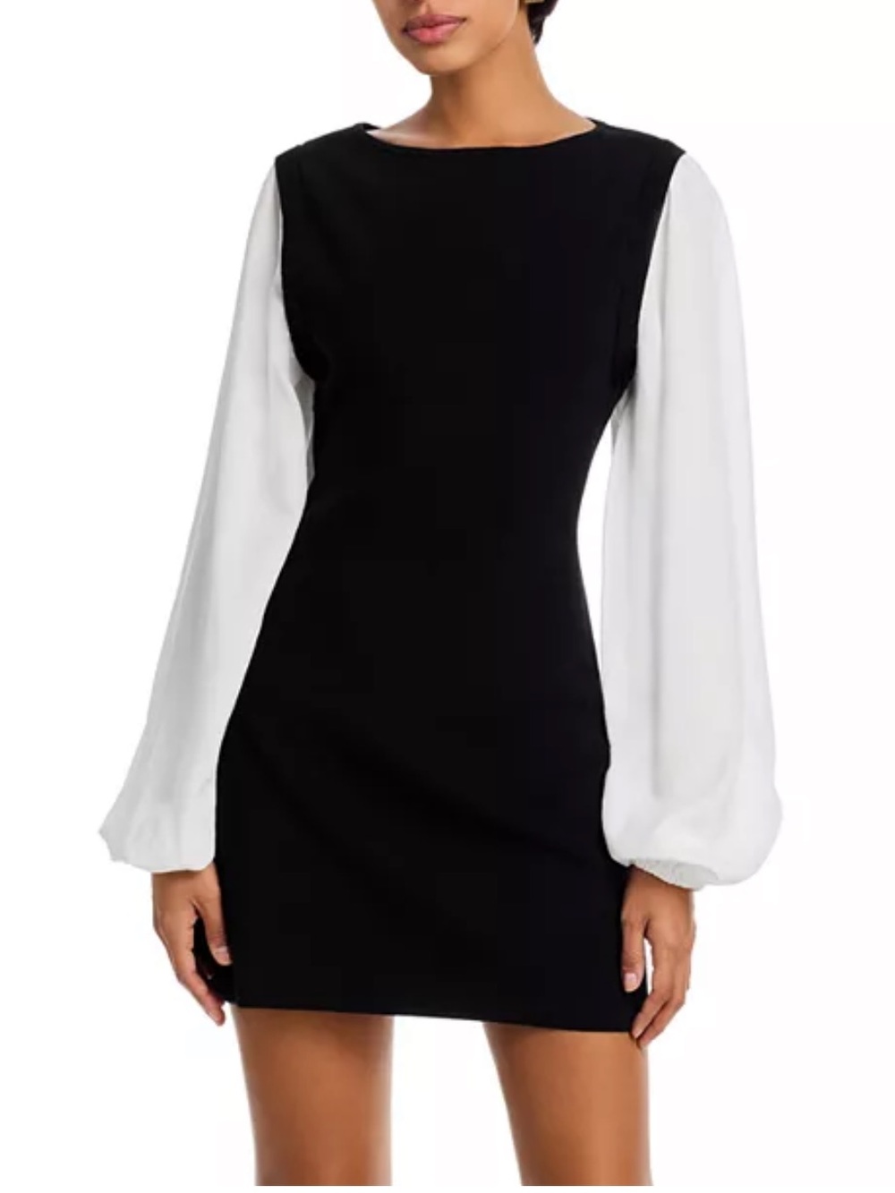 French Connection Black Ribbed Knit Top